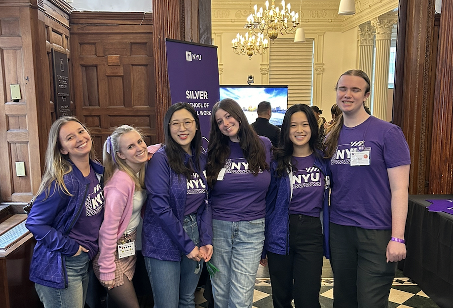 A group of NYU Admissions Ambassadors representing the Silver School of Social Work at the October Open House.